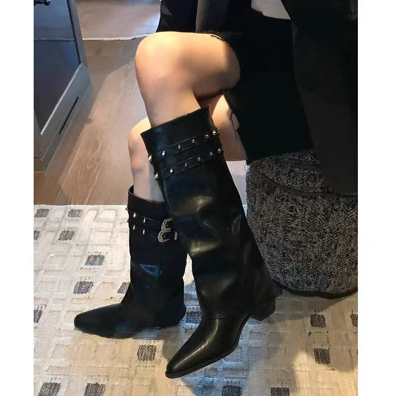 Pointed-toe Retro Western Cowboy Boot