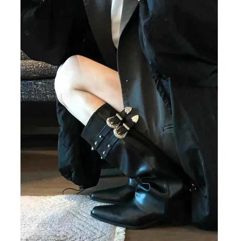 Pointed-toe Retro Western Cowboy Boot